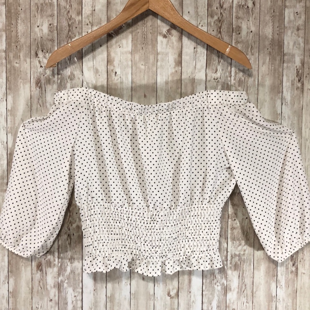 NWOT Whisper Strapless Black & White Polka Dot